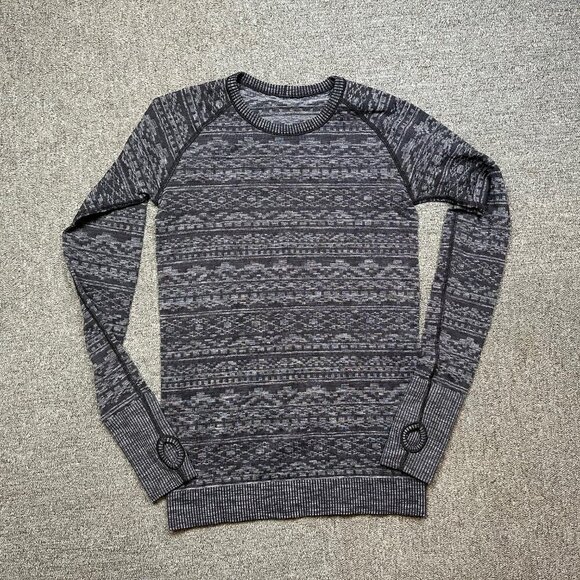 Lululemon Rest Less Pullover in Heathered Grey Geometric Size 6 - Picture 2 of 6